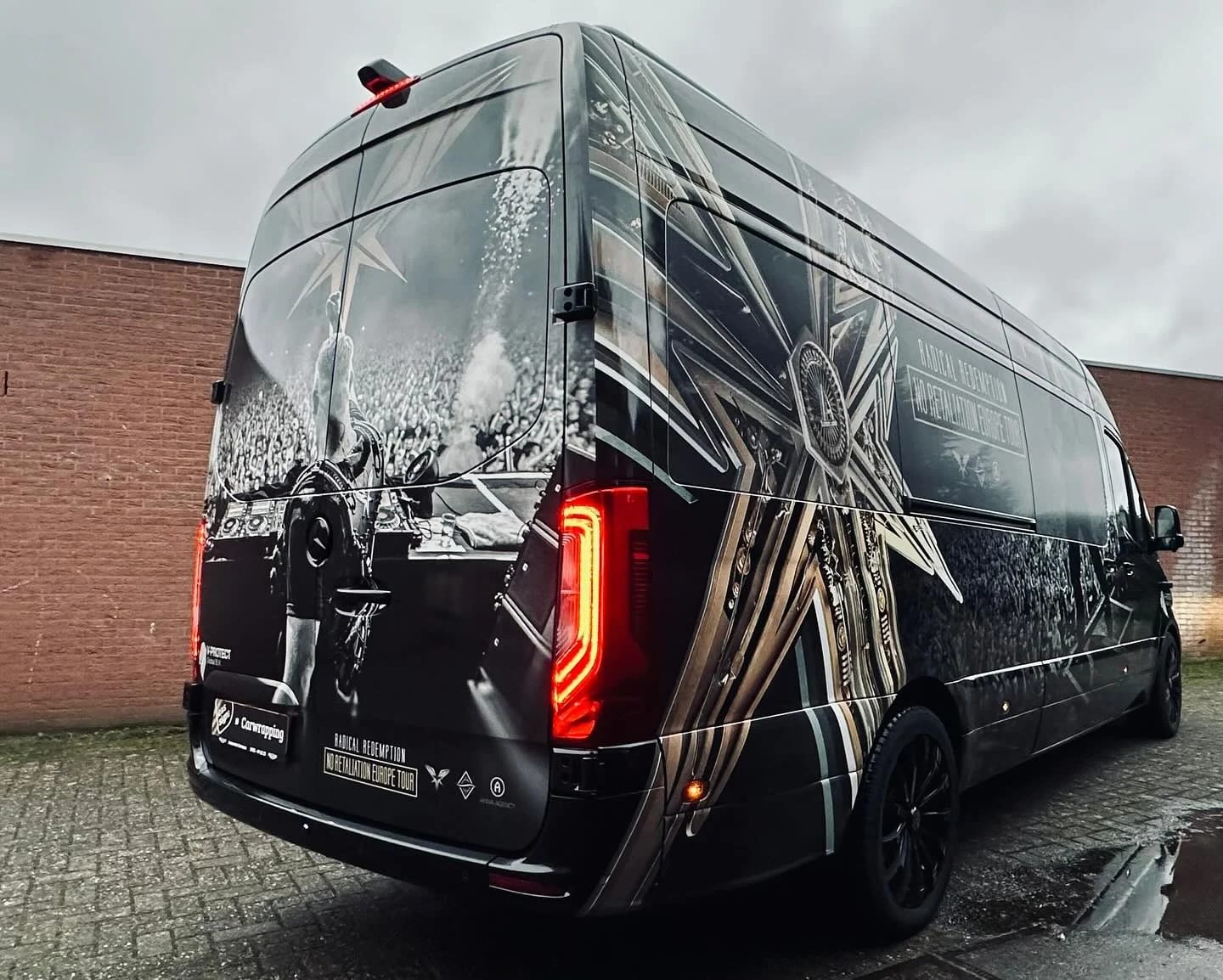 The exterior of a black V-Protect vehicle